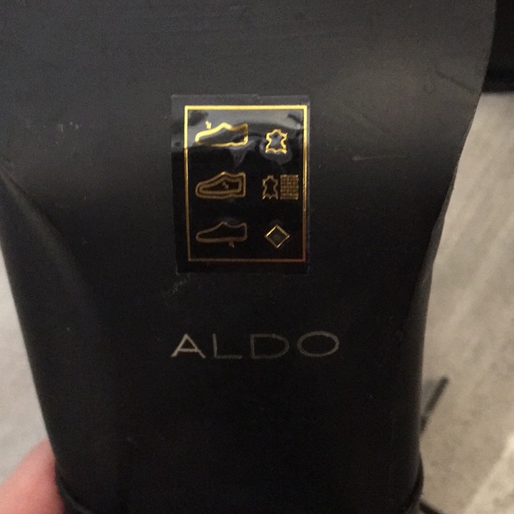 ALDO  Black Heels with Gold Toe Trim - Picture 5 of 5